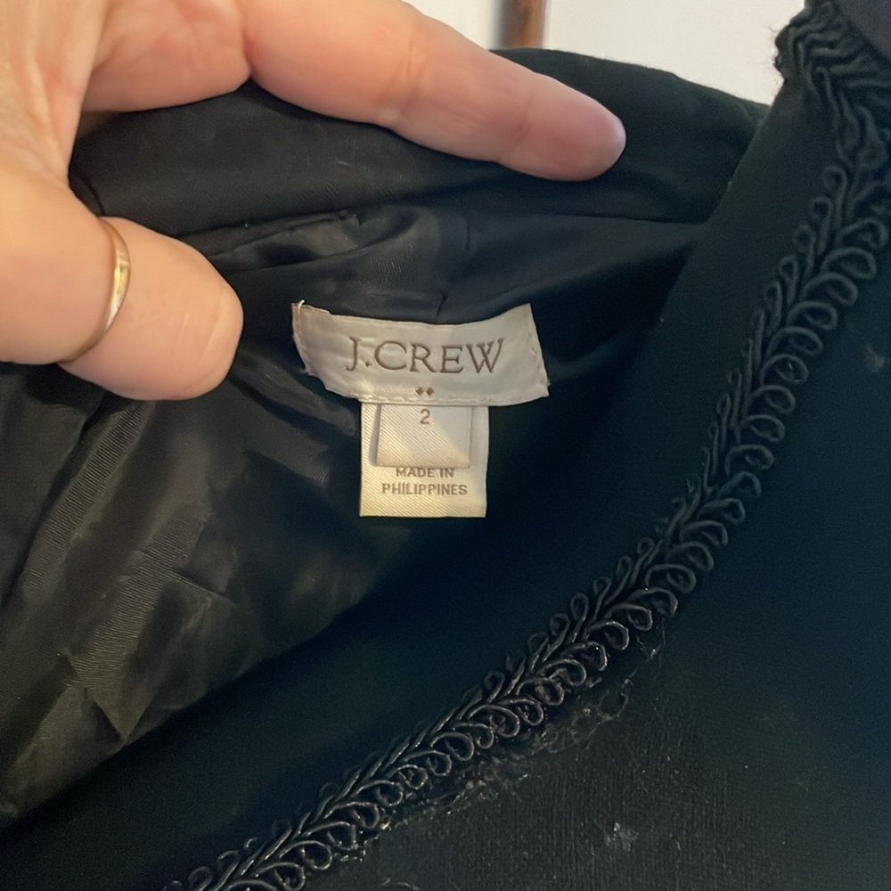 J. Crew Toggle Hooded Wool Coat Dark Gray Charcoal Zipper Women's Size 2 Duffle - Picture 7 of 7